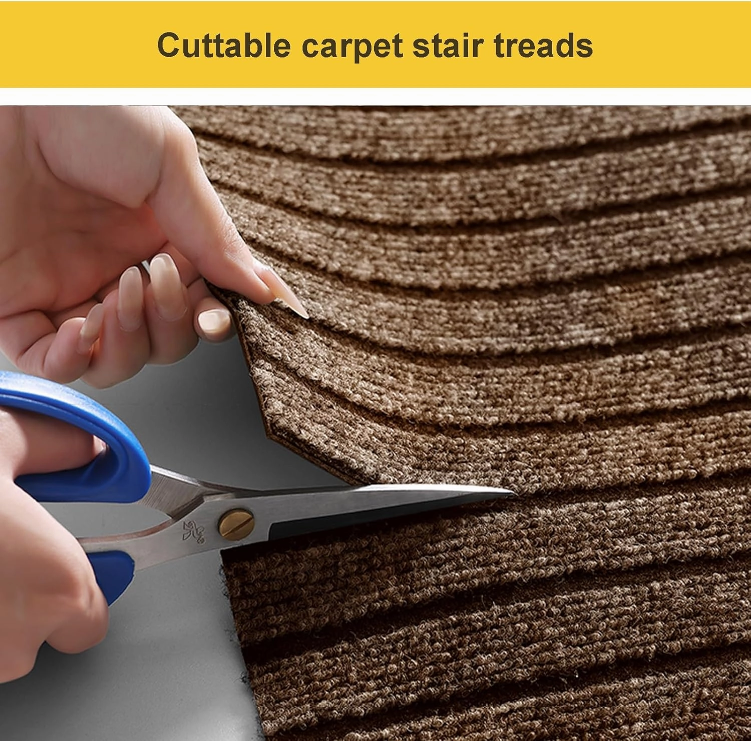 Stair Treads for Concrete Steps/Wooden Steps for Outdoor/Indoor, Stair Mats Non Slip Washable, Mud and Water Resistant Rug, Cuttable Carpet Rubber Bottom Stair Treads for Pet Dog, Elders and Kids ( Co