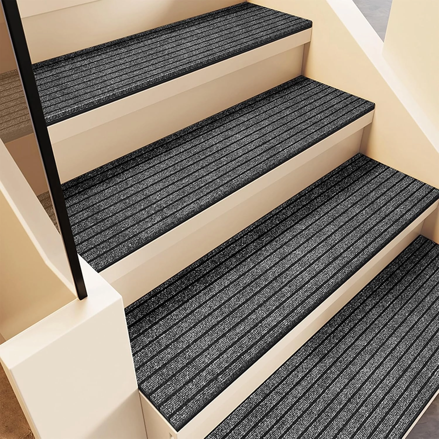 Stair Treads for Concrete Steps/Wooden Steps for Outdoor/Indoor, Stair Mats Non Slip Washable, Mud and Water Resistant Rug, Cuttable Carpet Rubber Bottom Stair Treads for Pet Dog, Elders and Kids ( Co