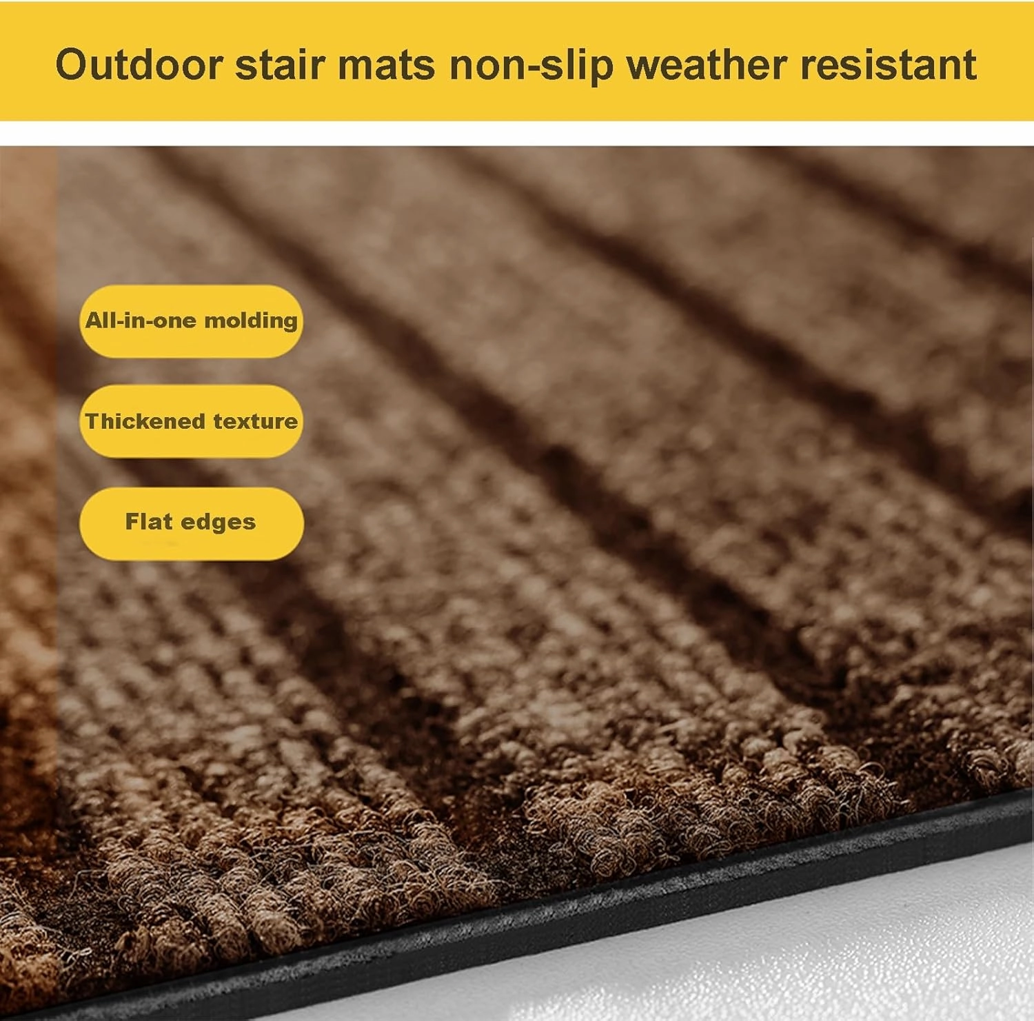 Stair Treads for Concrete Steps/Wooden Steps for Outdoor/Indoor, Stair Mats Non Slip Washable, Mud and Water Resistant Rug, Cuttable Carpet Rubber Bottom Stair Treads for Pet Dog, Elders and Kids ( Co