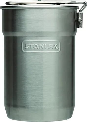 Stanley Adventure Camp Cook Set - 24oz Kettle with 2 Ceramic Cups - Stainless Steel Camping Cookware with Vented Lids & Foldable   Locking Handle - Lightweight Cook Pot for Backpacking/Hiking/Camping