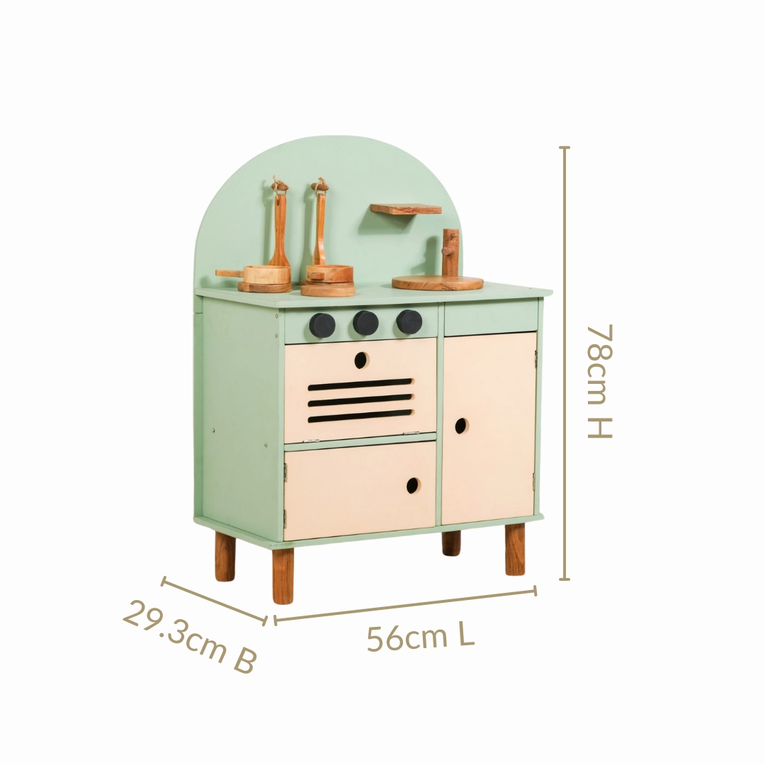 Stimulation Wooden Play Kitchen Set With Utensils