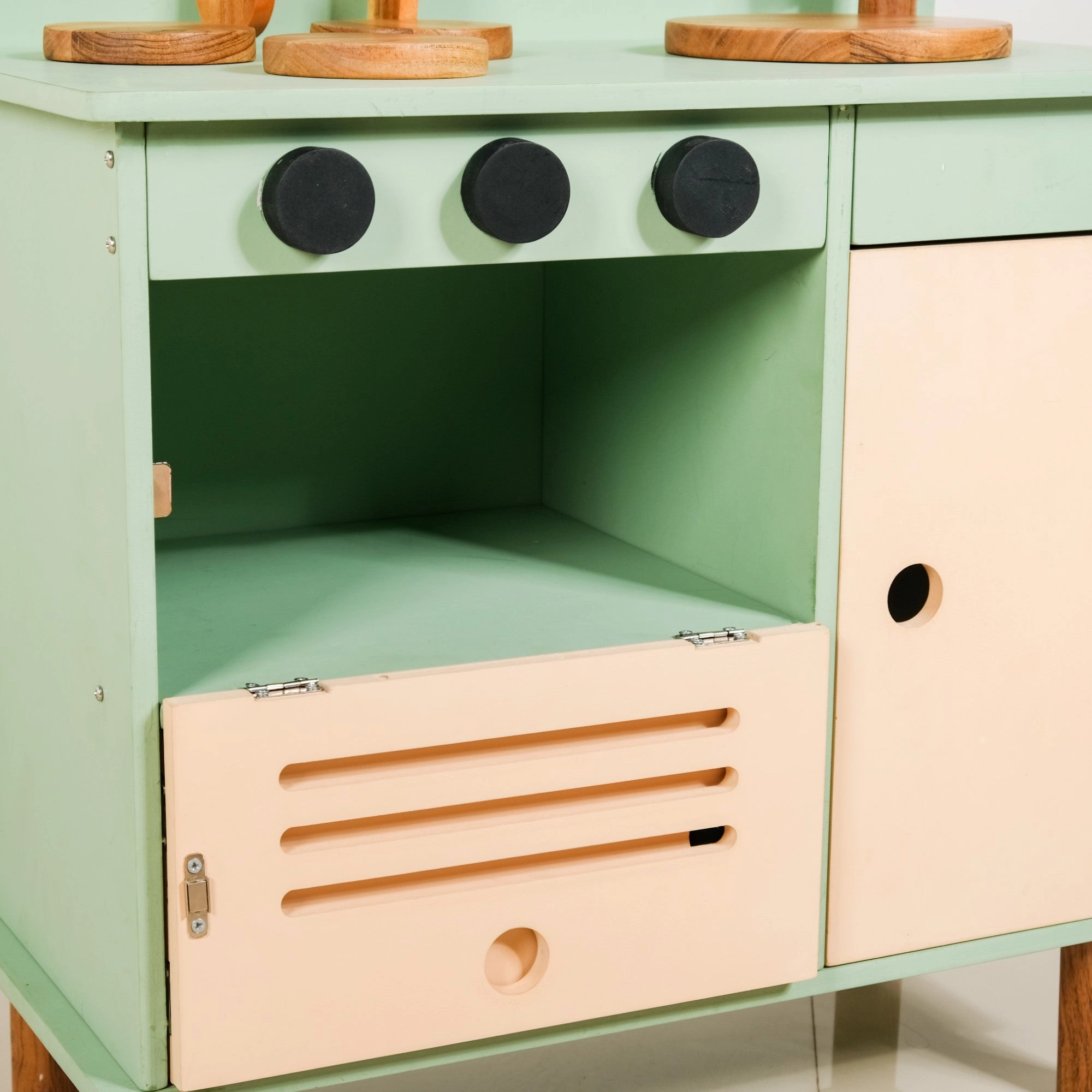 Stimulation Wooden Play Kitchen Set With Utensils