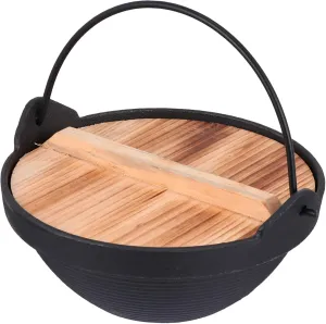STOBAZA Outdoor Saucepan Multifunctional Stockpot Cast Iron Hot Pot Lid Easy to Clean Single Pot for Camping