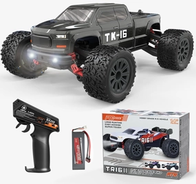 STREETSTAR 1/16 Scale All Terrain RC Car, 40KPH High Speed 4WD Electric Vehicle with 2.4 GHz Remote Control, Waterproof, 1800mAh Li-Po, 30  Min Playtime - TK-16 Black