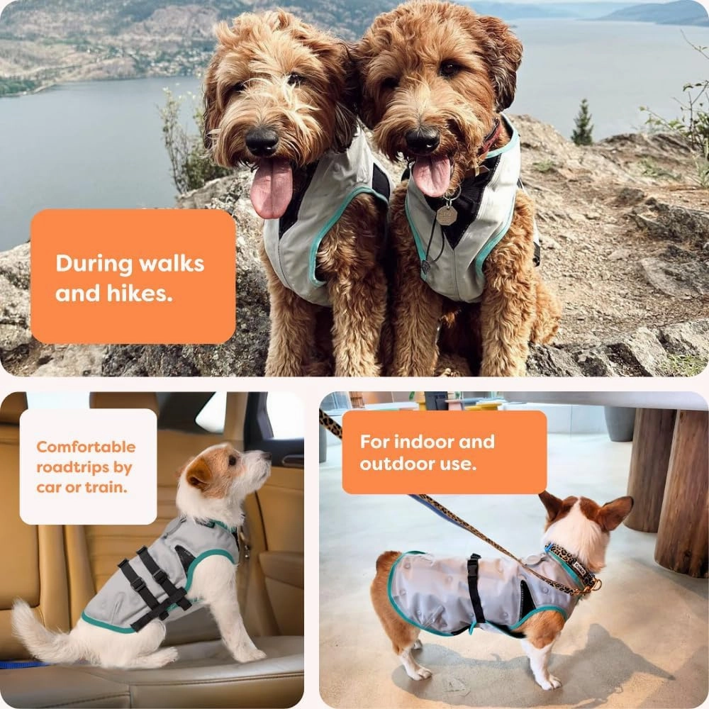 Suitical Dry Cooling Vest for Dogs | Canine Cooling Vest for Hot Weather | Dog Cool Down Jacket | Machine Washable | S | Neck to Tail 14”- 20” | Chest 22-28” Around | Neck Circumference 18” | Silver