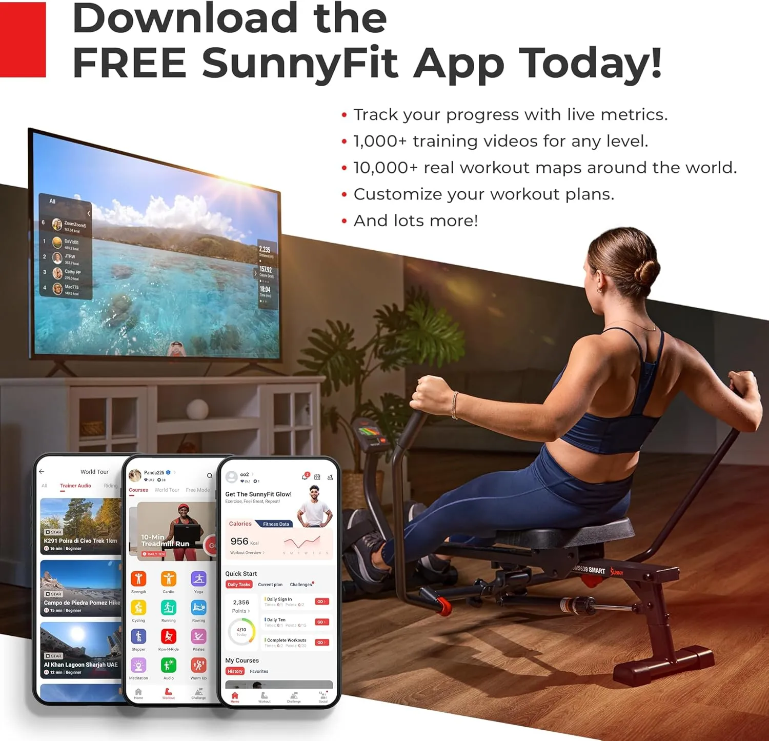 Sunny Health & Fitness Energy Flex Motorized Treadmill with Shock Absorption, Automatic Incline, Easy Foldable Design, Pulse Sensors, Digital Display, Optional Free SunnyFit® App Bluetooth Connection