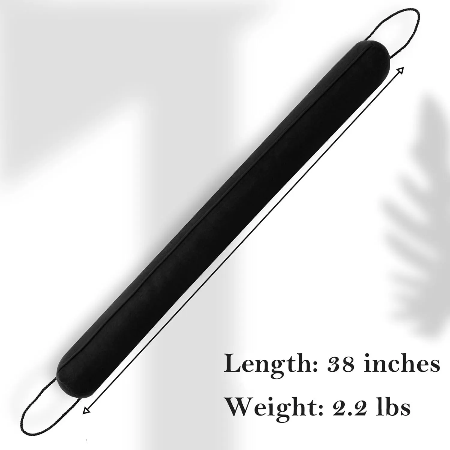 Sunolga 38 Inch Door Draft Stopper with Removable Cover for Gaps Up to 3 Inch, Machine Washable Noise and Air Blocker for Bottom of Door and Window, Black