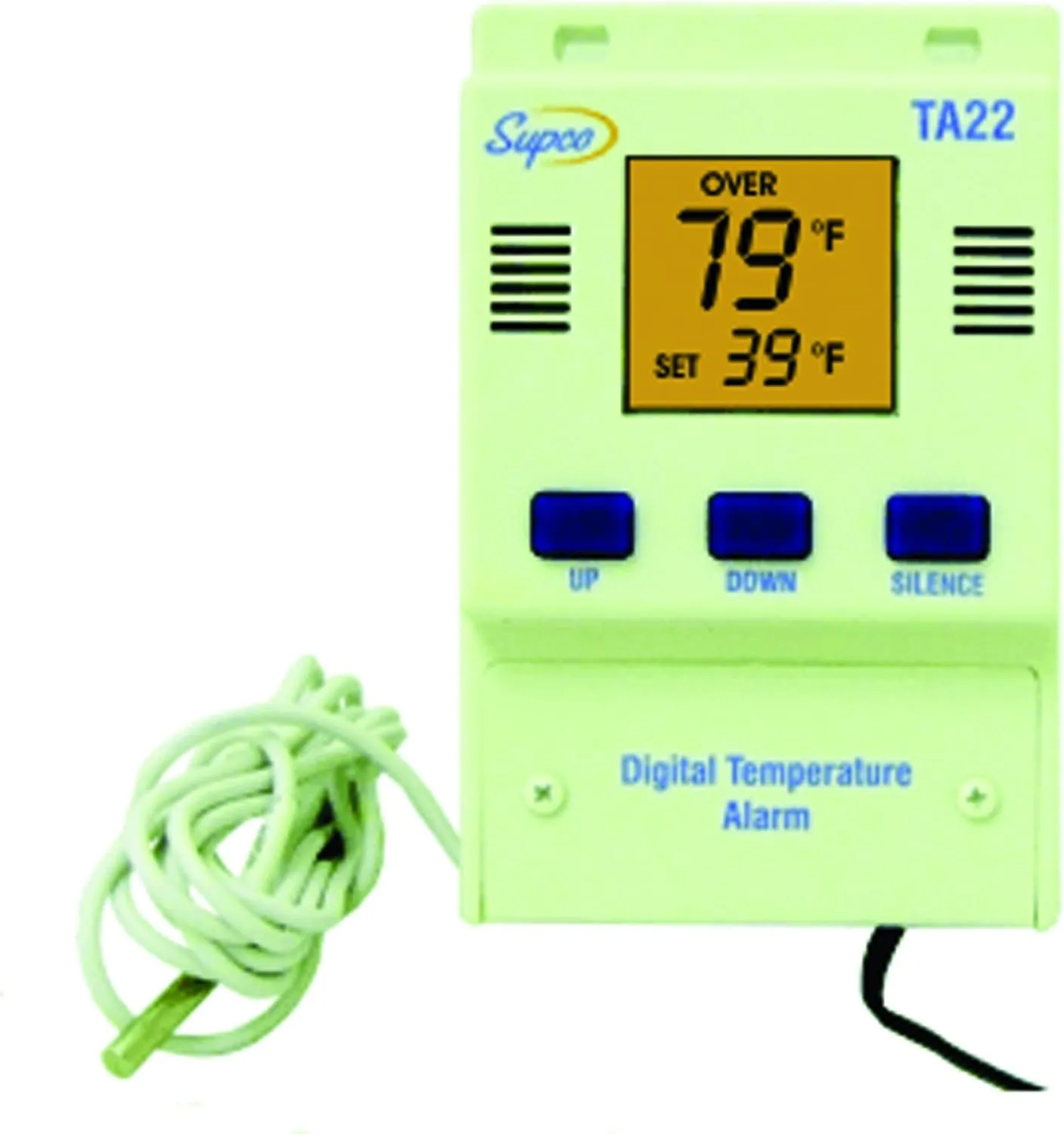 Supco TA22 Single Set Point Temperature Alarm with Digital Display, -40 to 160 Degrees F, 120 VAC