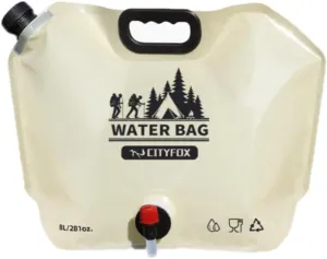 SupLink Collapsible Water Container with Spigot, for Fishing, Camping, Hiking & Survival Kit， 4PCS or 8PCS x 2.12Gallon/8L, Food Grade Clear Plastic Storage