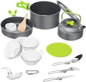 SUPVOX 1set Camping Cookware Multi-Function Outdoor for Hiking Backpacking and Picnics Lightweight and Versatile Cooking Equipment