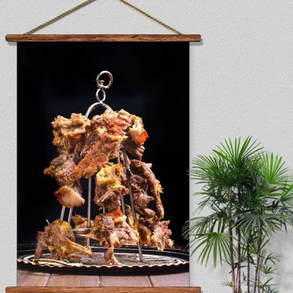 SUPVOX Stainless Steel Bbq Hanging Rack for Outdoor Grilling Barbecue Rack with Hanger Easy Ribs Skewers and Meat Hooks Premium Craftsmanship for -term Use