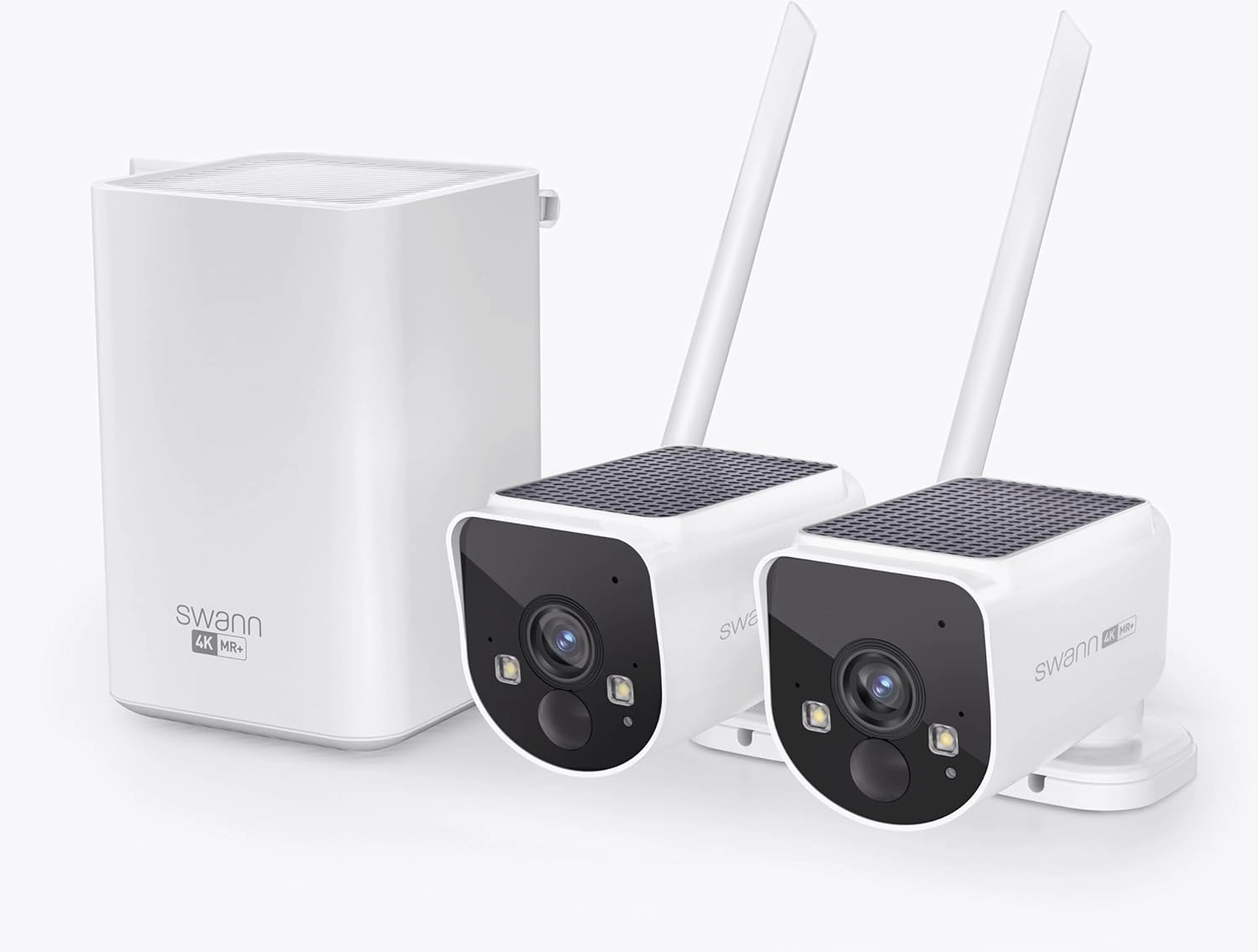 Swann MaxRanger 4K Wireless NVR Security System 2-Cameras, Solar Panels, Longest Range Wi-Fi Outdoor, Person Vehicle Detection, Color Night Vision, Wire Free, Local Storage, No Monthly Fee (Renewed)