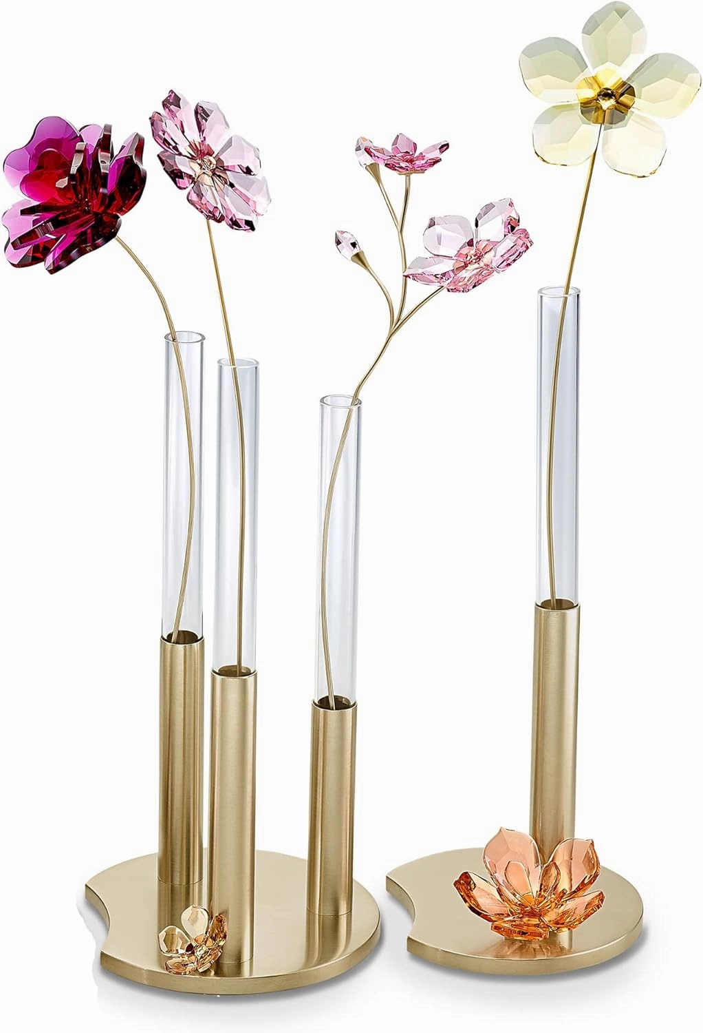 Swarovski Garden Tales Decorative Vase, Glass Vase with Gold Tone Finish Base, Small Vase for Single Flowers, Part of The Swarovski Garden Tales Collection