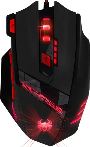 T90 Gaming Mouse with Side Buttons, Optical Wired Gaming Mouse with 9200 DPI, 8 Programmable Buttons, with RGB Lighting, Weight Tuning (Black)