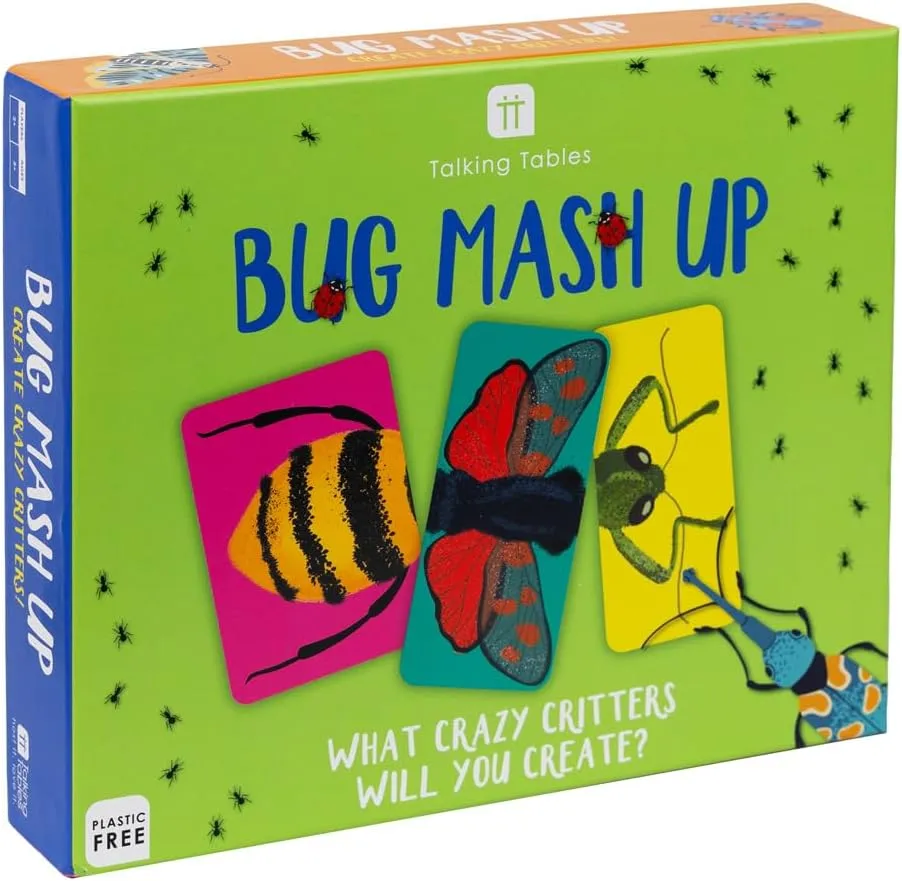 Talking Tables Family Fun Bug Mash Up Game For Kids Insect-Inspired Designs, Mix and Match Critters, Match-up Challenge, Ideal Birthday Gift For Boys or Girls Packaging -PLASTIC FREE Age 3 