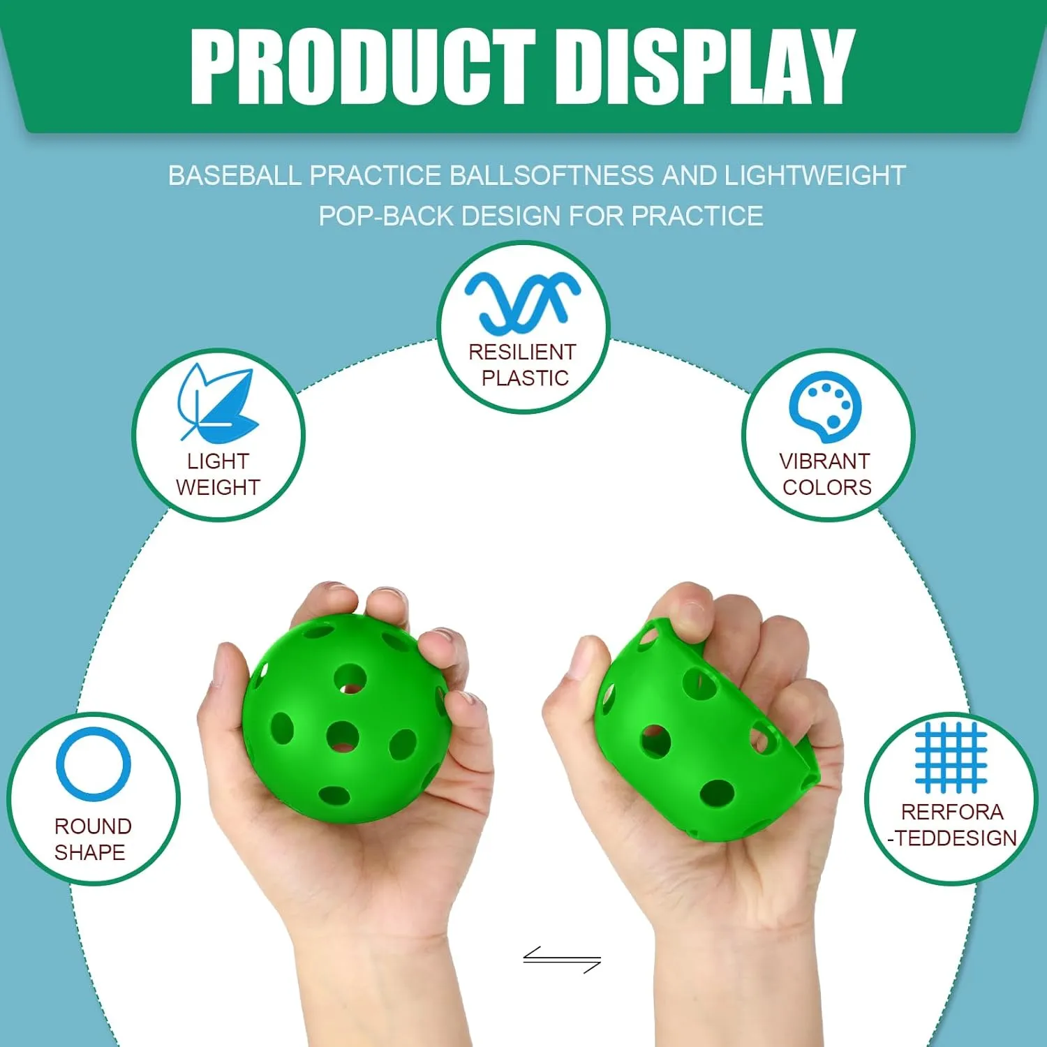 Tanlade 36 Pack Baseball Practice Balls Plastic Training Balls Lightweight Hollow Softballs with a Drawstring Bag for Hitting, Baseball Batting Training Indoor Outdoor Use