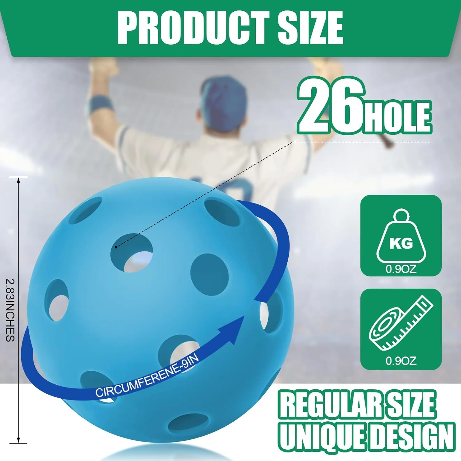 Tanlade 36 Pack Baseball Practice Balls Plastic Training Balls Lightweight Hollow Softballs with a Drawstring Bag for Hitting, Baseball Batting Training Indoor Outdoor Use
