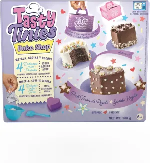 Tasty Tinies - Birthday Gift Pack - Creative Baking Kit for Children from 6 Years - 4 Preparations for Cakes   Icing Bags   Decorations   Accessories - Microwave Cooking
