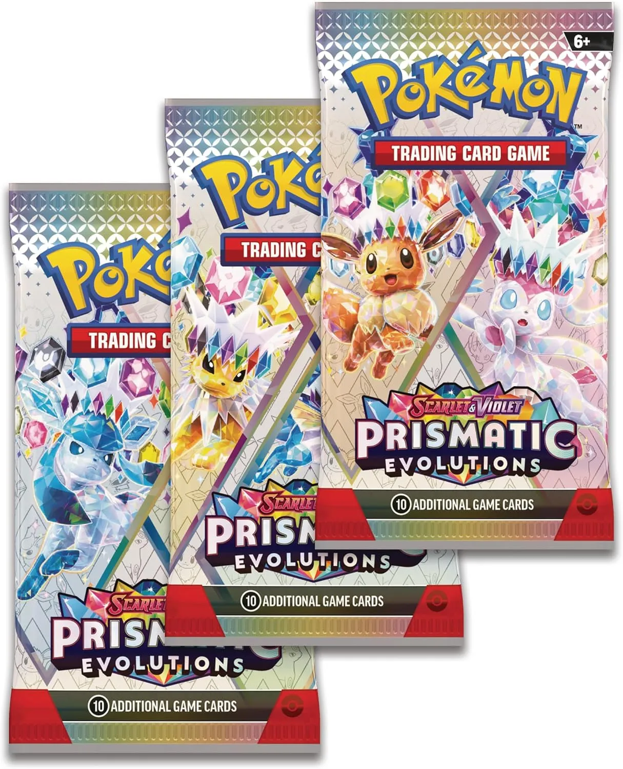 TCG: Scarlet & Violet—Prismatic Evolutions Tech Sticker Collection – Sylveon (1 Foil Promo Card & 3 Booster Packs)