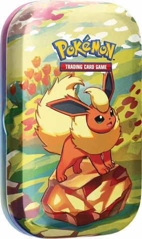 TCG: Scarlet & Violet—Prismatic Evolutions Mini Tin – Flareon (2 Booster Packs & 1 Coin)