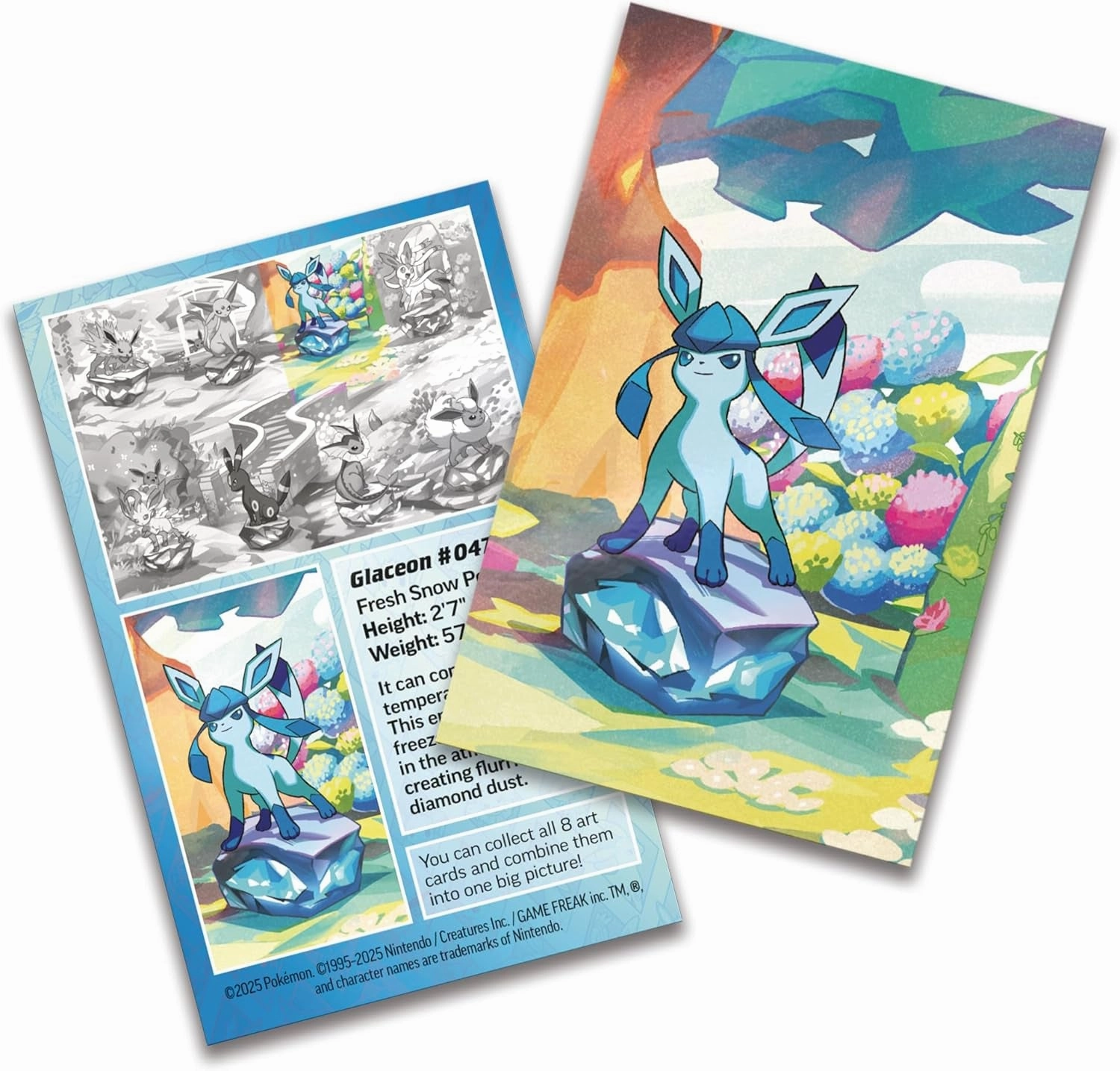 TCG: Scarlet & Violet—Prismatic Evolutions Mini Tin – Glaceon (2 Booster Packs & 1 Coin)