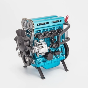 TECH L4 Engine Model That Runs, DM111 3D Metal Turbocharged Inline-Four Car Engine Mechanical Engineering DIY Assembly L4 Engine Model Kit, Physics Set for Adults (364 PCS)