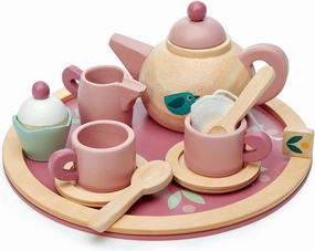 Tender Leaf Toys - Birdie Tea Set - Realistic Teapot, Cups and Treats for Pretend Afternoon Tea Party - Social, Creative, and Imaginative Development - Learning Role Play - Age 3 