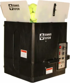 Tennis Tutor Plus Player with Multi-Function Remote. Variable TOPSPIN and Backspin. Includes Patented 'Player Mode' That simulates a Real Player. Made in USA by #1 Tennis Machine Company.