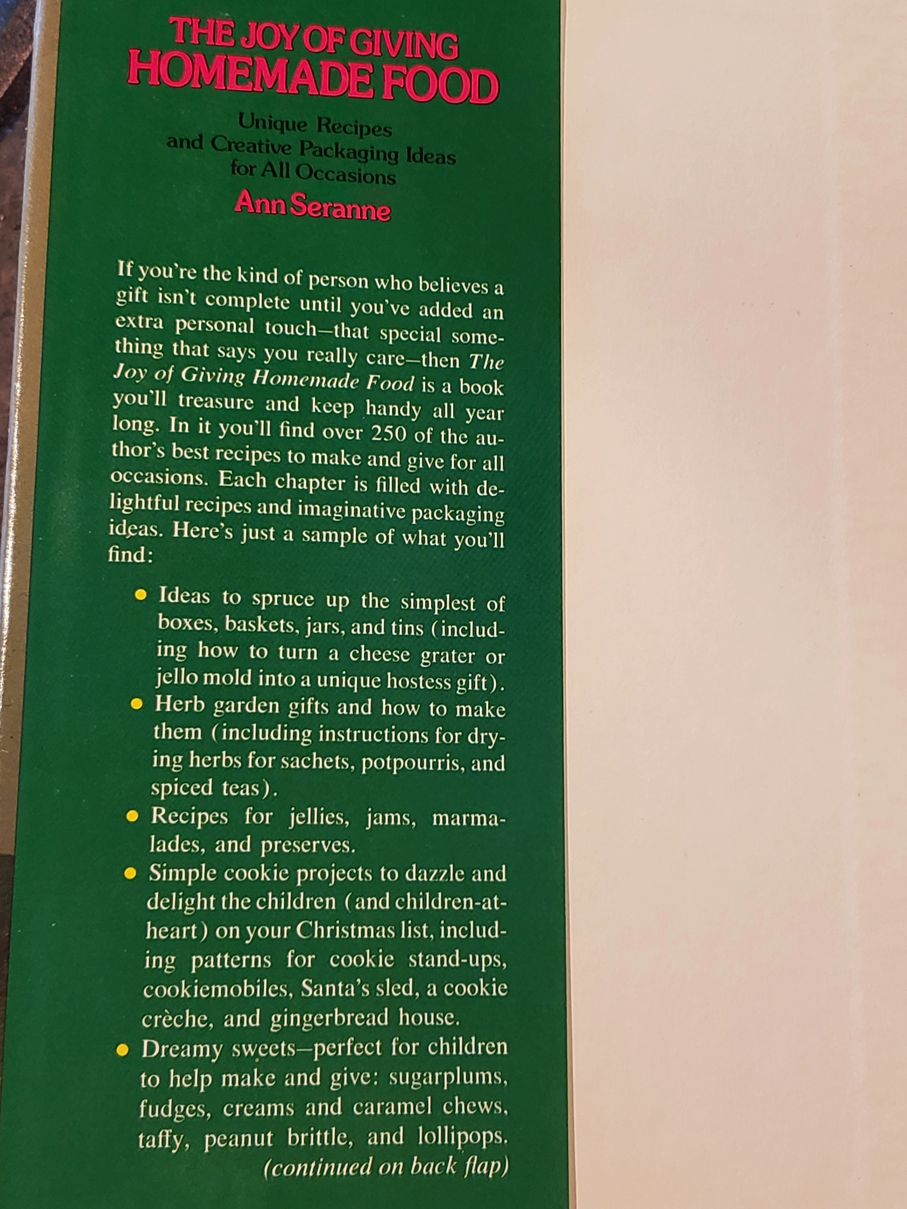 The Joy of Cooking Homemade Food, Ann Seranne