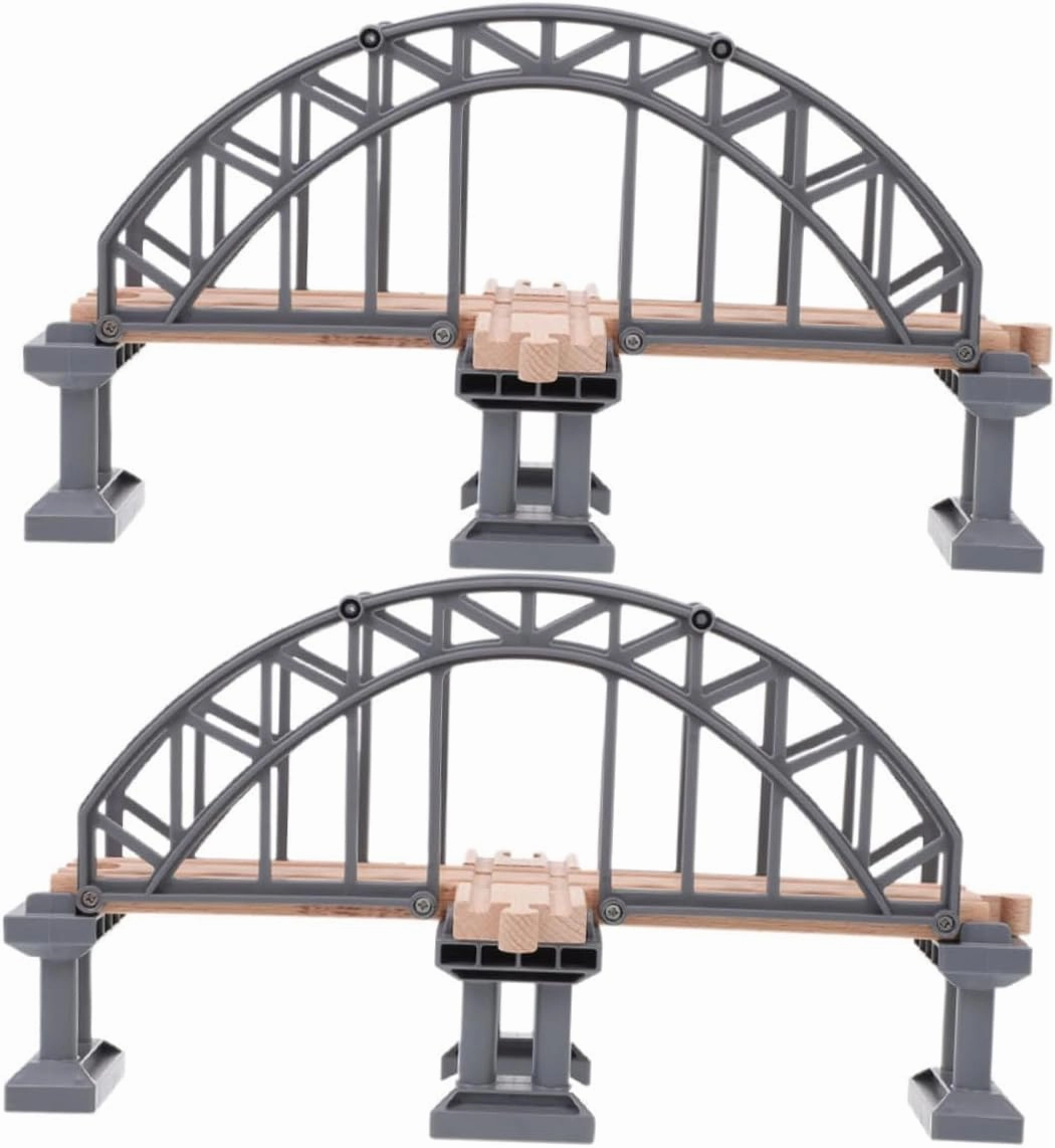 The Train Track Set Wooden Toys 2pcs Train Track Accessories Bridge Crossing Educational Toy