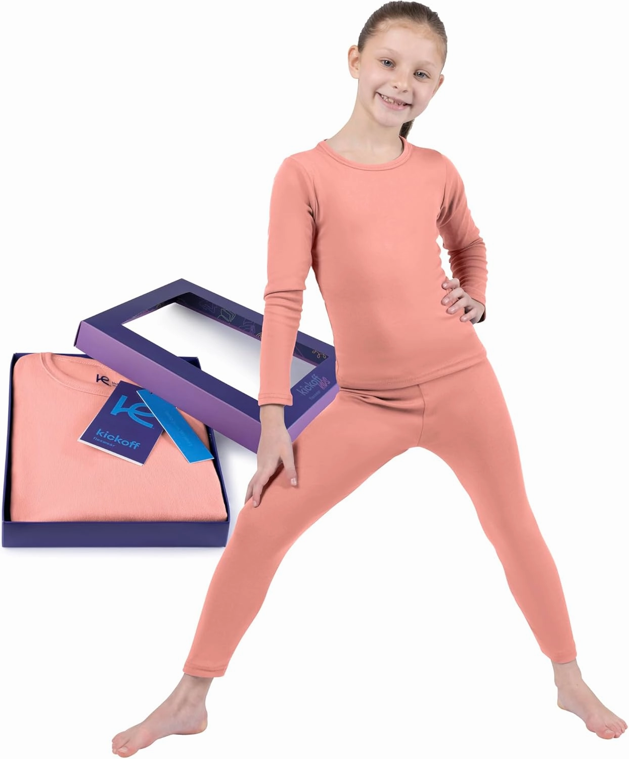 Thermal Underwear for Kids Girls Thermals Top & Bottom Set Long Underwear Base Layer Pajamas