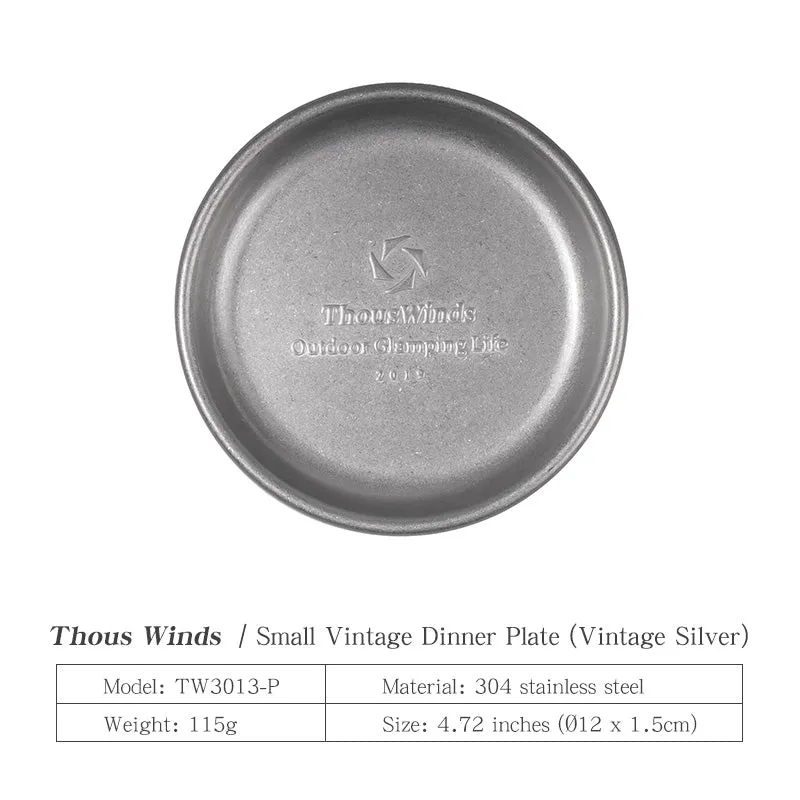 Thous Winds Small Vintage Dinner Plate - Vintage Silver