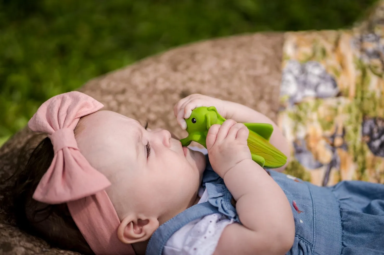 Tikiri Garden Animals - Grasshopper Teether and Rattle Toy, GIFT BOX