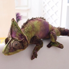 Tiny Heart Chameleon Plush Toy, Super Soft Cute Realistic Chameleon Lizard Plush Stuffed Doll Funny Decor Fun Kids Gift Plush Pillow for All Occasions and Ages (Green)