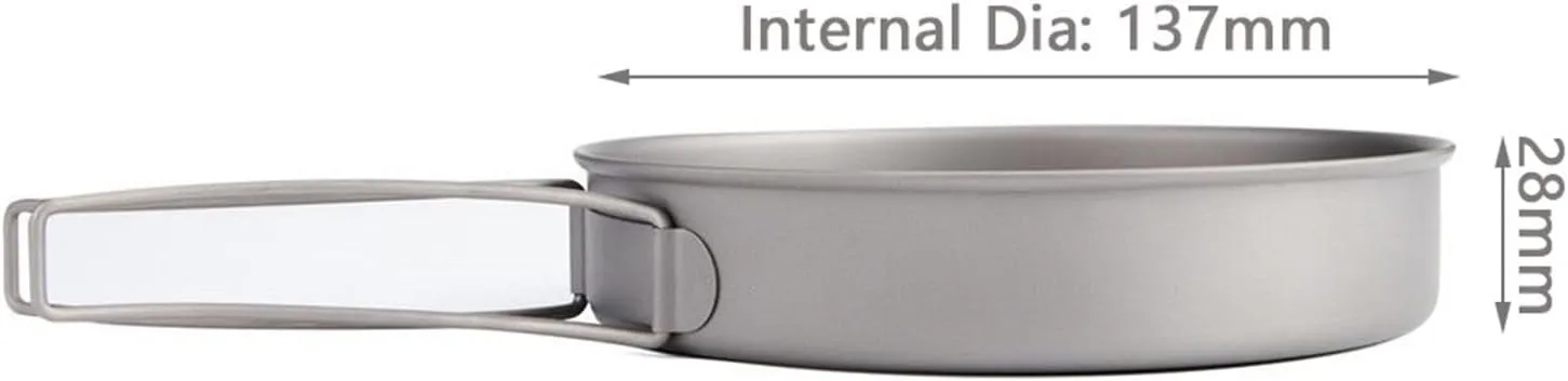TITANIUM FRYING PAN Outdoor Camping Picnic Lightweight Equipment，Compatible For TOAKS Gear PAN-115 PAN-130 PAN-145(PAN-115)
