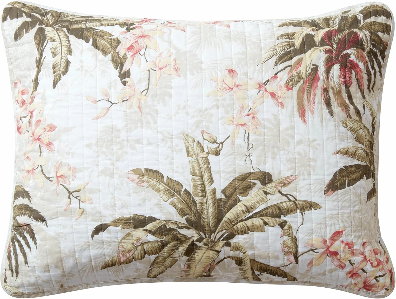Tommy Bahama - Quilt Set, Reversible Cotton Bedding with Matching Shams, Lightweight Home Decor for All Seasons (Bonny Cove Ivory, King), Green/Orange/Beige