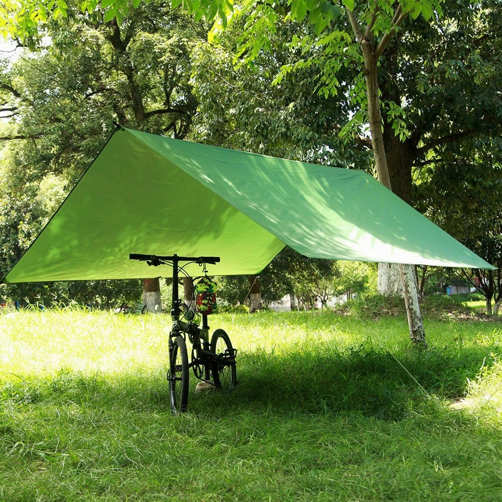 TOPIND Rain Fly Tarp Portable Lightweight Waterproof 10x9.5ft Multi-Function Camping Shelter Rain Tarp Fly Tent Tarp Shelter Sunshade,Mutil-Functional Tent Shelter for Outdoor Travel Picnic Hiking