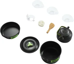 Topyond Outdoor Cookware Set, Camping Pot Set, Cookware Kit, Aluminium Oxide with Accessories Pans Pot Mess Kit for 1 to 3 People Camping