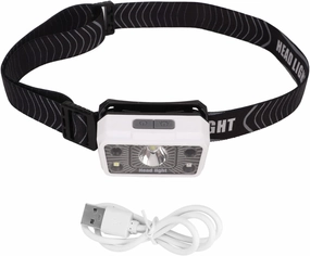 Topyond Motion Sensing Headlamp, Rechargeable Head Lamp, LED Headlight, USB Rechargeable Portable Induction LED Headlight for Outdoor Hiking Fishing, White