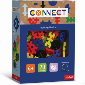 Trefl - Connect: Basic Boy Brick Set - 70 Bricks of Various Shapes, Creative Toy for Adults and Children Aged 4 and Over