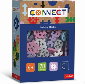 Trefl - Connect: Basic Girl Brick Set - 70 Bricks of Various Shapes, Creative Toy for Adults and Children Aged 4 and Over