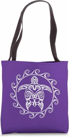 Tribal Polynesian Maori Sun Sea Turtle Tote Bag