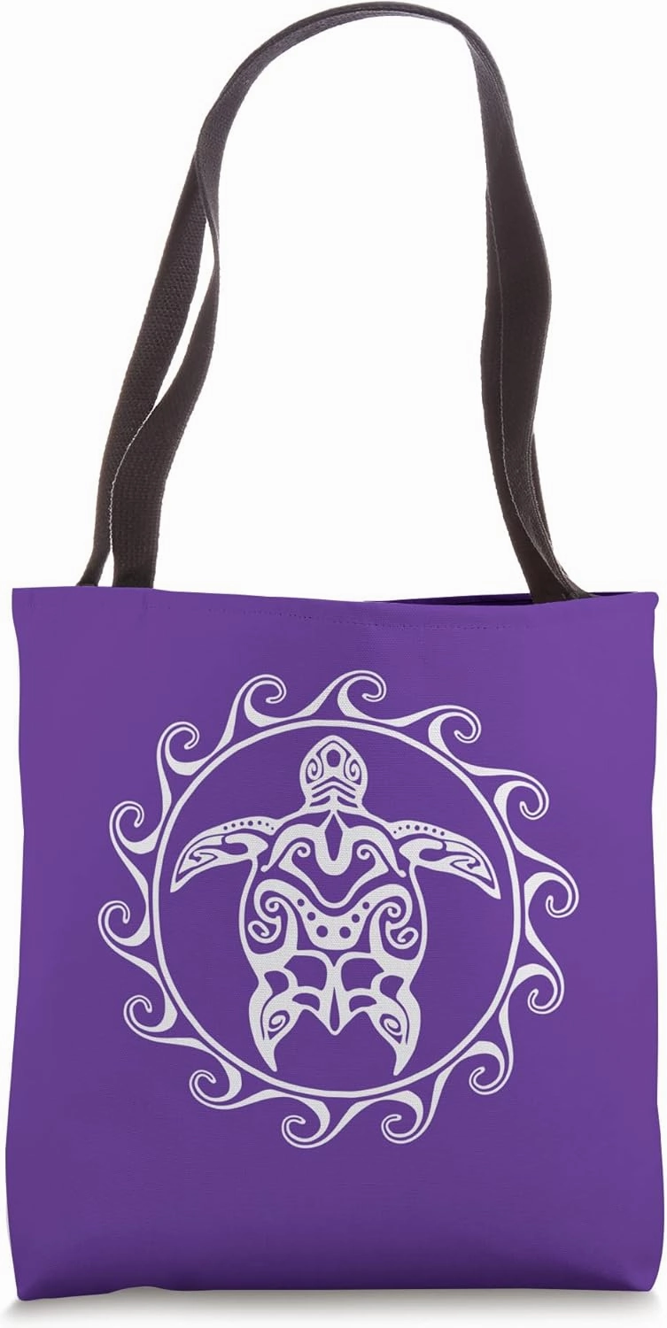 Tribal Polynesian Maori Sun Sea Turtle Tote Bag