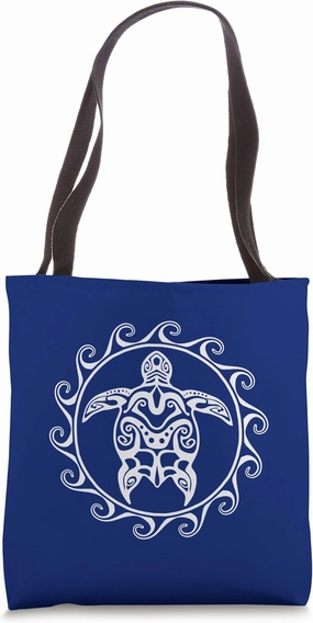 Tribal Polynesian Maori Sun Sea Turtle Tote Bag