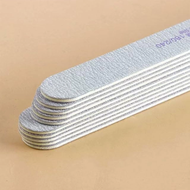 Trim Nail Files, 2 Count-Double Face Finger Deck with 100/180 / 240 Sand-Buffer, Emery Board Nail Pedicure Tool and Nail Buffer Files (50 Package, 180/240 gransize)