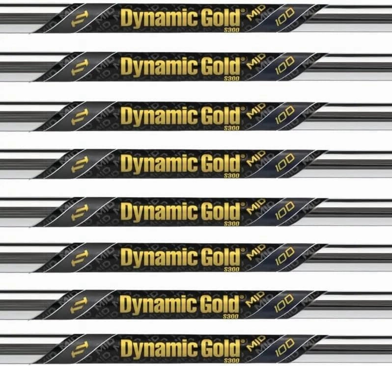 TRUE TEMPER Dynamic Gold MID 100 Iron Shafts 5-PW, Set of 6 Shafts - .355 Taper Tip (Choose Flex)