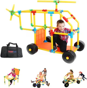 Tubelox Deluxe Building Toys Set - Kids STEM Toys for Development - 220 Piece Set w/Storage Bag