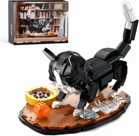 Tuxedo Cat Building Sets for Adult,Animal Building Toy with Display Base for Home or Office Decor,Gift for Teens Boys Girls 8-12 (1200pcs)