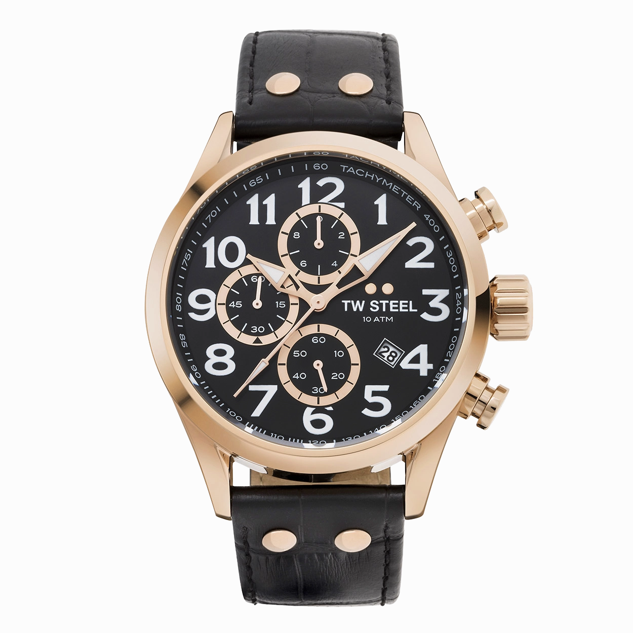 TW Steel Volante 48mm Chronograph Black Leather