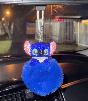 ULTRA BLING LITTLE MOSTER REARVIEW ACCESSORY SHINY RHINESTONE ESPECIALLY BLING UNIVERSAL DIAMOND BLUE